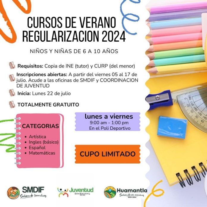 Invita Ayuntamiento de Huamantla a Cursos de Verano de Apoyo Educativo -AlternativaTlx