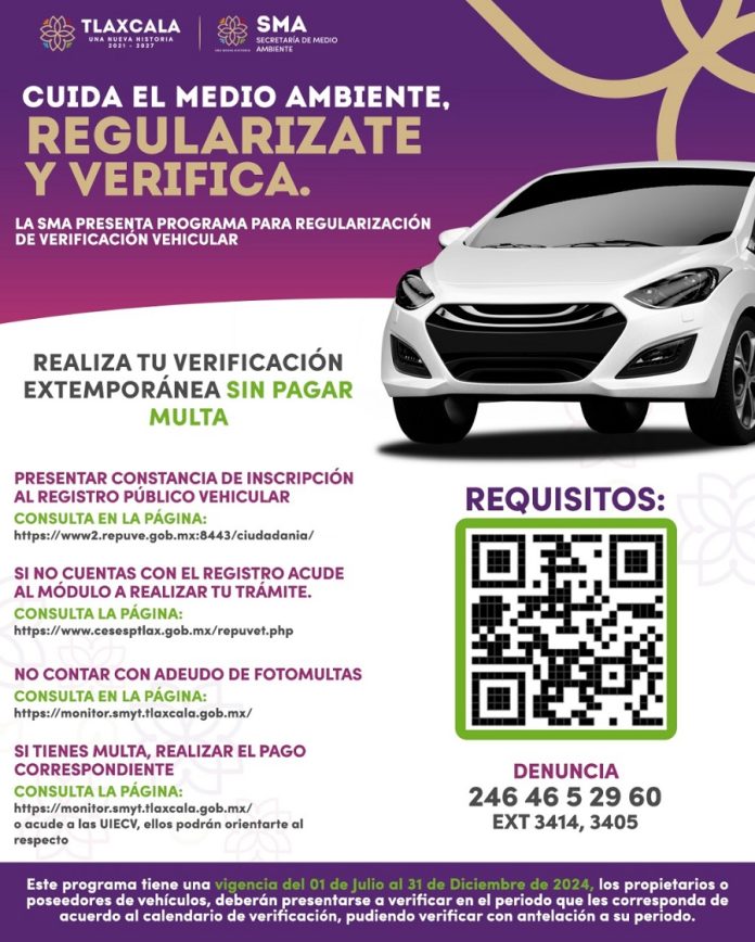 Invita SMA a Tramitar Verificación sin Pago de Multa -AlternativaTlx