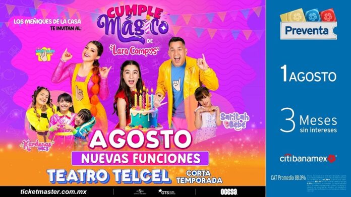 Nuevas Fechas del Cumple Mágico de Lara Campos -AlternativaTlx