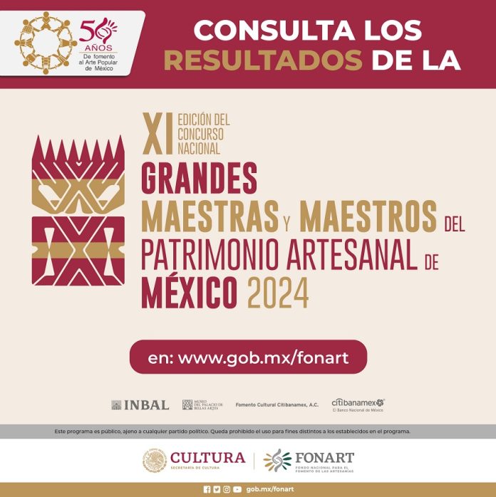 Se Publican los Resultados de la XI Edición del Concurso Nacional Grandes Maestras y Maestros del Patrimonio Artesanal de México 2024 -AlternativaTlx