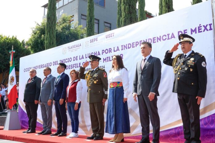 Encabeza Gobernadora Desfile Cívico Militar de la Independencia de México -AlternativaTlx