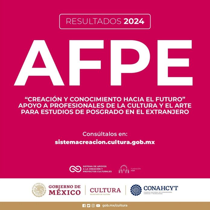 Secretaría de Cultura y Conahcyt dan a Conocer los Resultados de la Convocatoria de AFPE 2024 -AlternativaTlx Secretaría de Cultura y Conahcyt dan a Conocer los Resultados de la Convocatoria de AFPE 2024 -AlternativaTlx