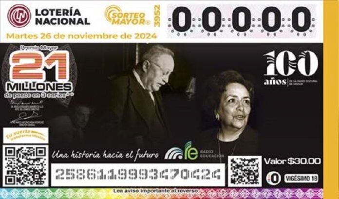 El Sorteo Mayor de la Lotería Nacional Estará Dedicado al Centenario de Radio Educación -AlternativaTlx