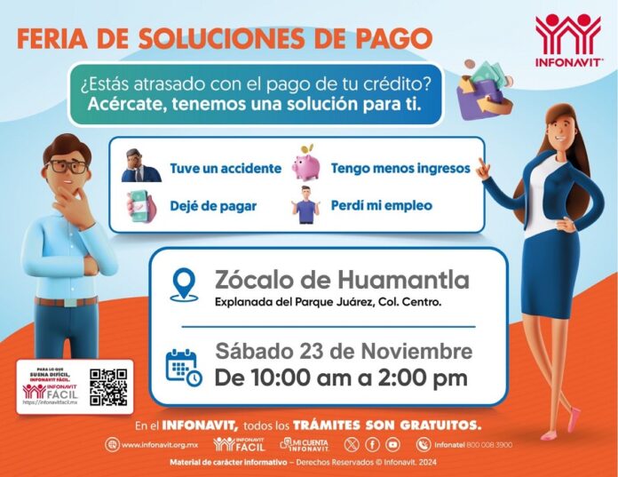 Invita Gobierno de Huamantla a Derechohabientes de INFONAVIT a la Feria de Soluciones de Pago -AlternativaTlx