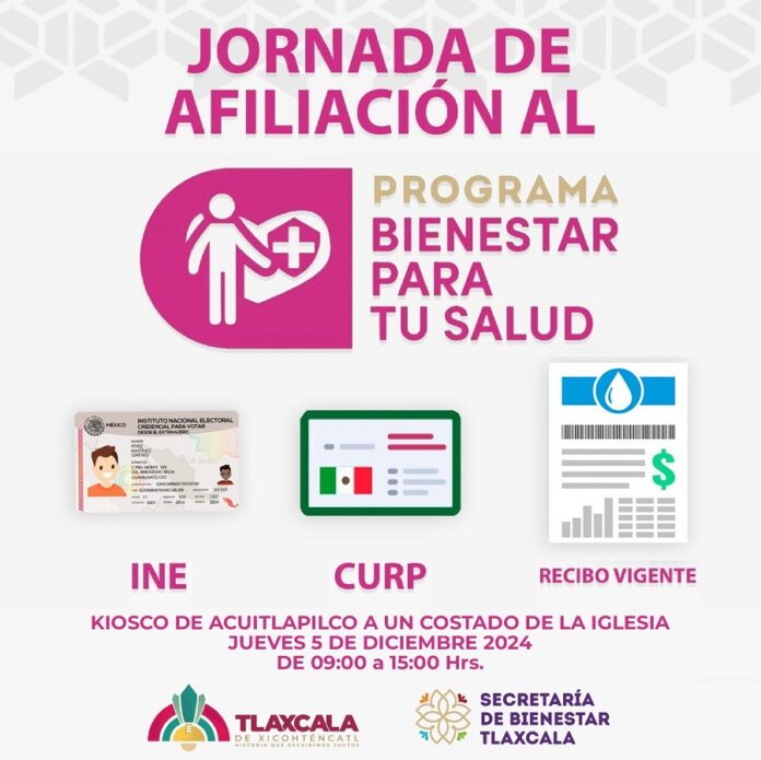 Continúa el Ayuntamiento de Tlaxcala de Xicohténcatl con las Jornadas de Afiliación al Programa de Bienestar para tu Salud -AlternativaTlx