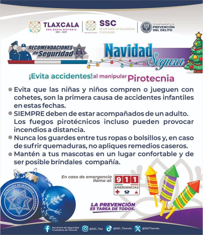Emite SSC Recomendaciones en Esta Temporada Decembrina -AlternativaTlx