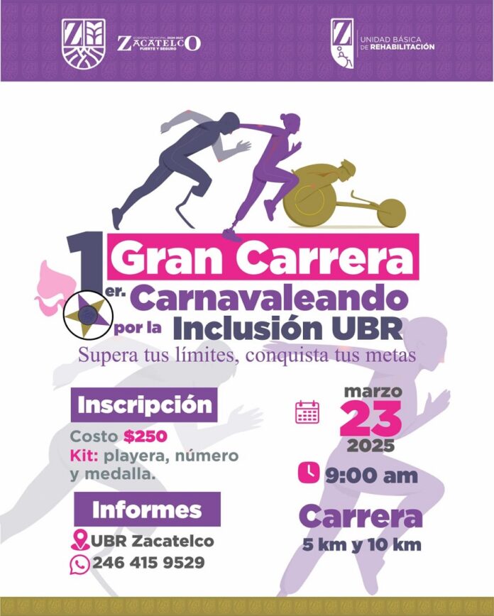 La UBR Zacatelco te Invita a la 1era. Carrera “Carnavaleando por la Inclusión” -AlternativaTlx