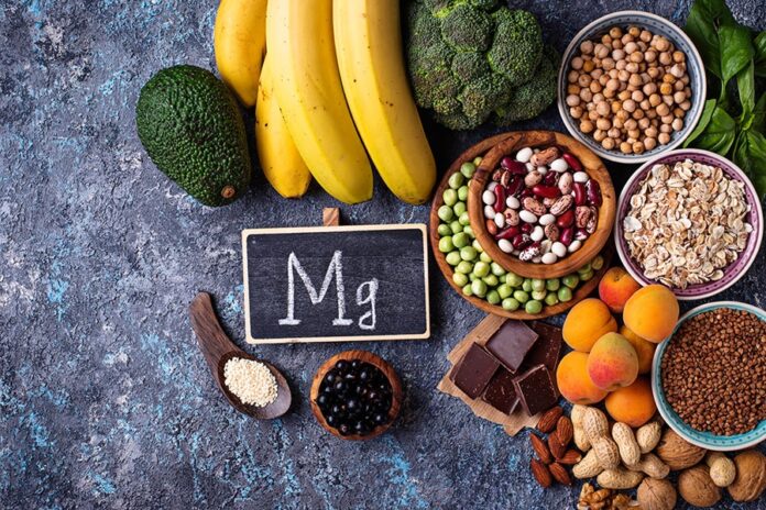 Assortment of product containing magnesium. Healthy diet food