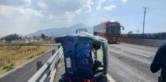 Atiende Policía Municipal y Protección Civil Volcadura en Libramiento Poniente de Huamantla- AlternativaTlx 
