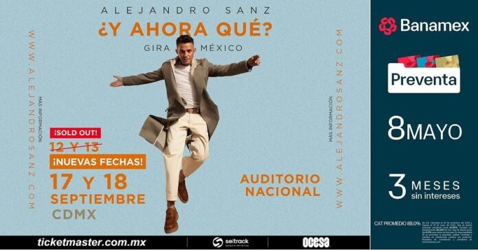Alejandro Sanz suma nuevas fechas de su gira ¿Y ahora qué? - AlternativaTlx