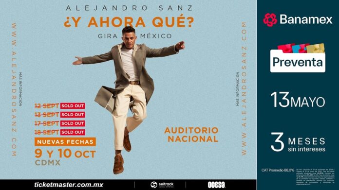 Debido al gran éxito, se suman más fechas a la gira de Alejandro Sanz - AlternativaTlx