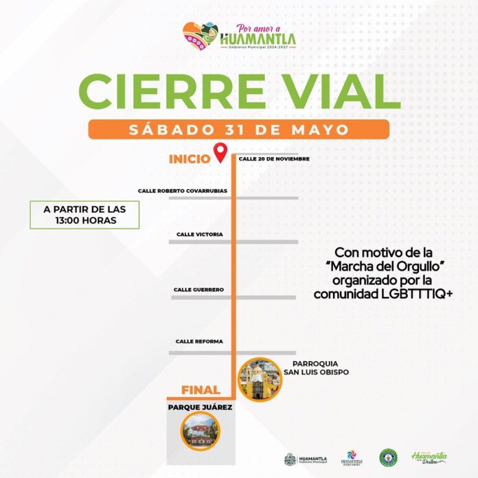 Seguridad Pública Invita a la Población de Huamantla a Tomar Previsiones ante Cierres Viales por Marcha del Orgullo LGBTQ Seguridad Pública Invita a la Población de Huamantla a Tomar Previsiones ante Cierres Viales por Marcha del Orgullo LGBTTTIQ+- AlternativaTlx