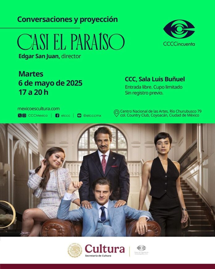 Hoy martes: casi el paraíso. Proyección y conversaciones: Miguel Mier (Cinépolis), Edgar San Juan (dirección, guion), Hipatia Argüero (guion) - AlternativaTlx Hoy martes: casi el paraíso. Proyección y conversaciones: Miguel Mier (Cinépolis), Edgar San Juan (dirección, guion), Hipatia Argüero (guion) - AlternativaTlx