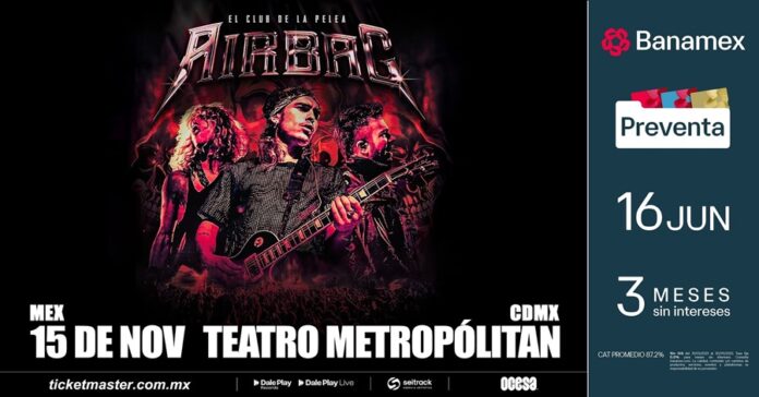 Airbag llega a la Ciudad de México con su gira El club de la pelea - AlternativaTlx
