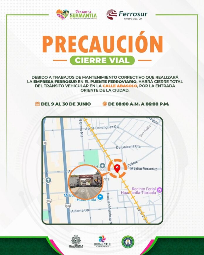 Gobierno de Huamantla Implementará Operativo Especial de Vialidad en Abasolo Oriente por Obras Ferroviarias- AlternativaTlx Gobierno de Huamantla Implementará Operativo Especial de Vialidad en Abasolo Oriente por Obras Ferroviarias- AlternativaTlx
