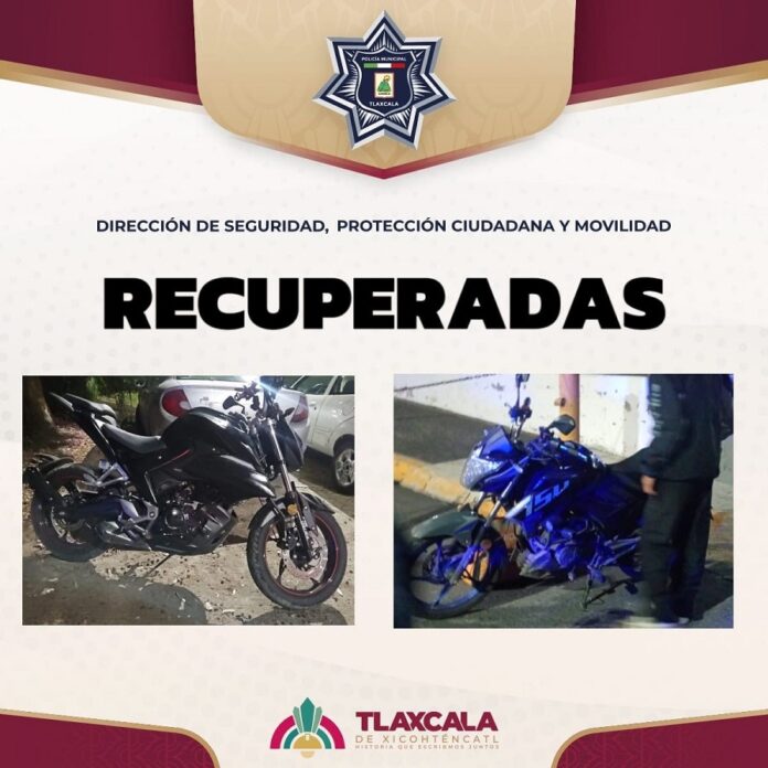 Policía Municipal de Tlaxcala Asegura Dos Motocicletas con Reporte de Robo- AlternativaTlx 