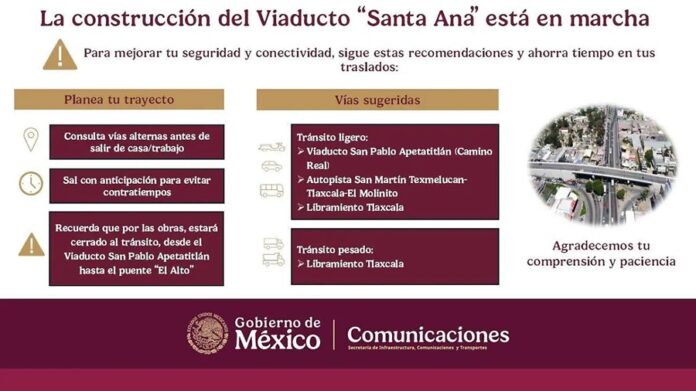 A Partir del 4 de Agosto Cierre Temporal del Viaducto San Pablo Apetatitlán hasta el Distribuidor El Alto - AlternativaTlx