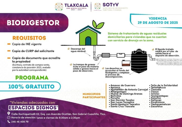 Gobierno del Estado Impulsa Programa de Biodigestores en Beneficio de Hogares sin Drenaje- AlternativaTlx 