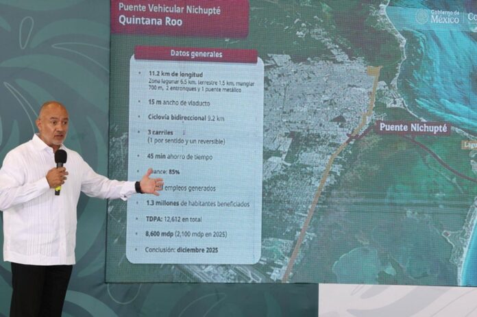 Obra de Puente Vehicular Nichupté tiene 85% de Avance; Beneficiará a 1.3 Millones de Habitantes SICT - AlternativaTlx