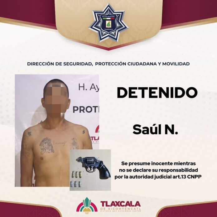 Policía Municipal de Tlaxcala Arresta a Sujeto Armado que Presuntamente Realizó Detonaciones en Tizatlán- AlternativaTlx 