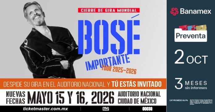 Miguel Bosé Despedirá su Gira Mundial con Dos Fechas en el Auditorio Nacional - AlternativaTlx