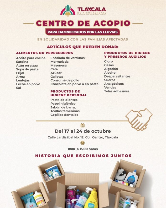 Ayuntamiento de Tlaxcala Instala Centro de Acopio en Solidaridad con Familias Afectadas por las Lluvias - AlternativaTlx