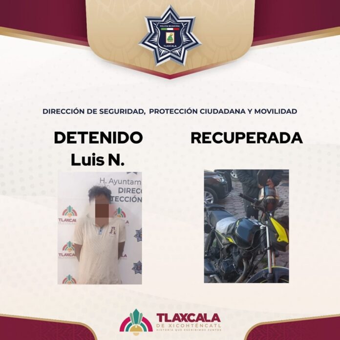 En Reacción Oportuna y en Coordinación con el C2 Policía de la Capital Recupera Motocicleta Robada - AlternativaTlx