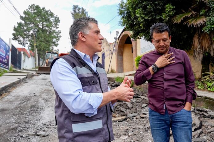 Supervisa Alcalde Alfonso Sánchez García Rehabilitación de la Avenida Antonio Carvajal en Acuitlapilco - AlternativaTlx