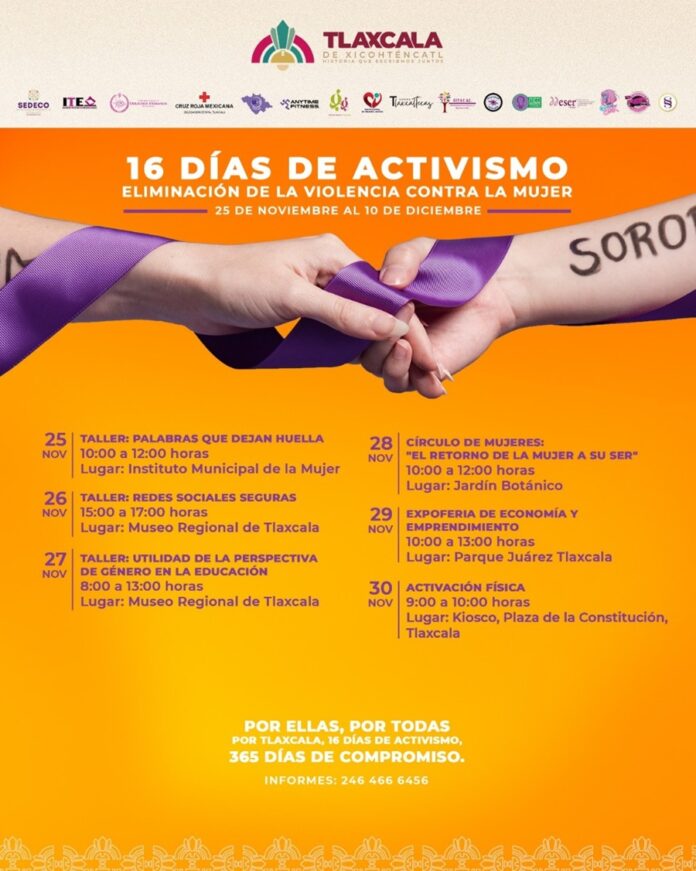 Gobierno Municipal de Tlaxcala Invita a las Actividades por los 16 Días de Activismo contra la Violencia de Género - AlternativaTlx