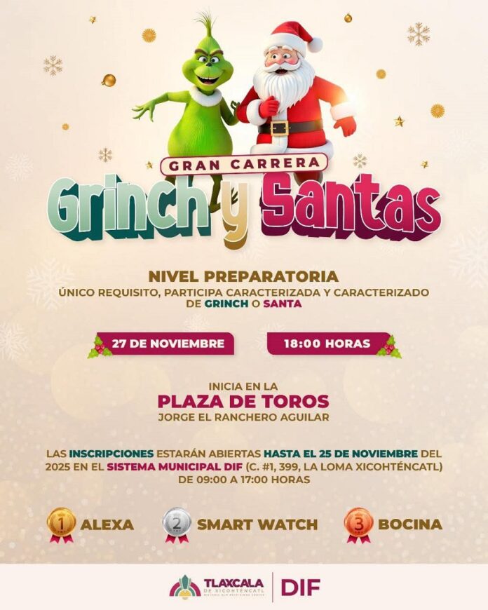 Gobierno de Alfonso Sánchez García Abre los Festejos Navideños con la Gran Carrera “Grinch y Santas” - AlternativaTlx